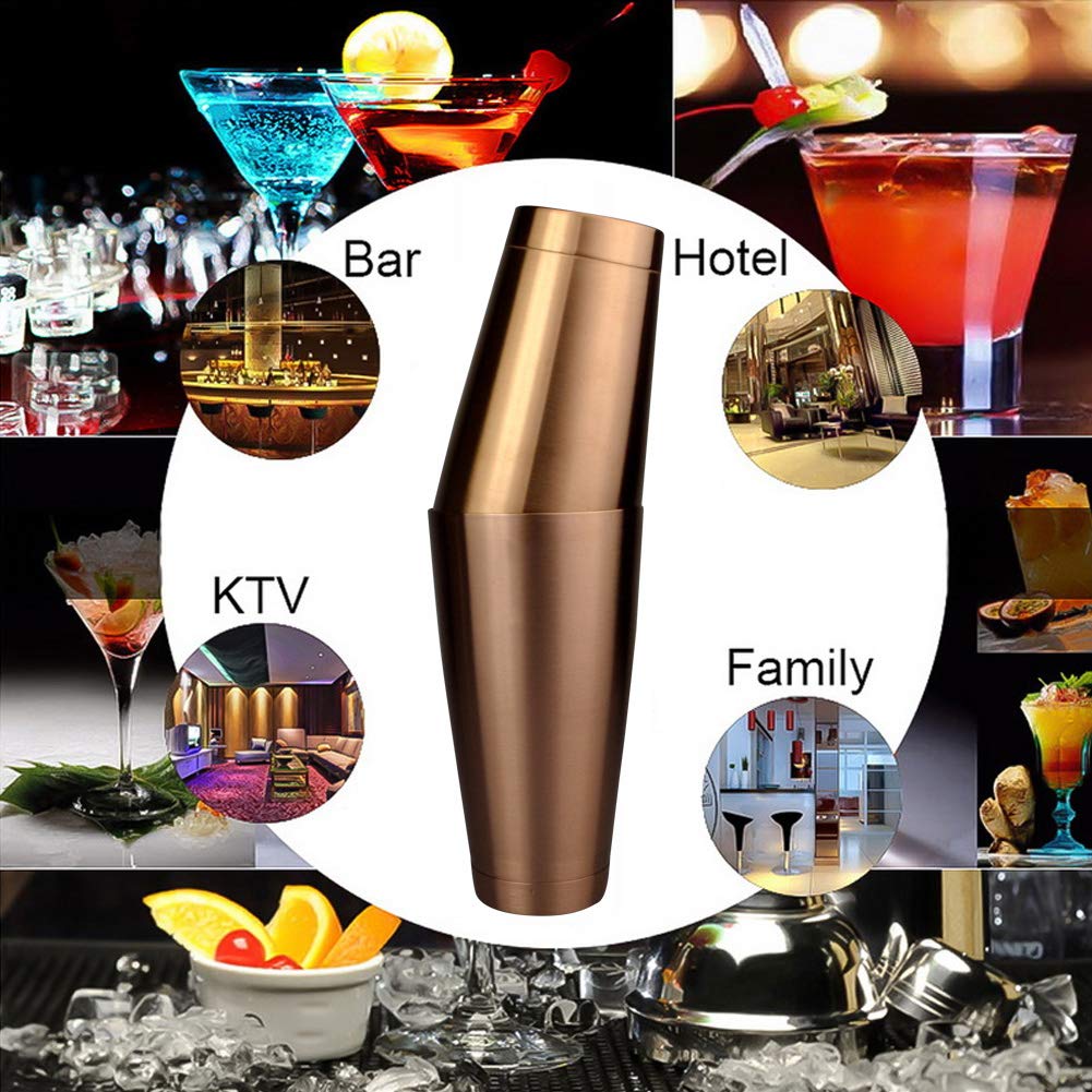 Boston Shaker Robuste En Acier Inoxydable Cocktail Cup Shaker Bar Maison Cuisine Outil(rose d'or)
