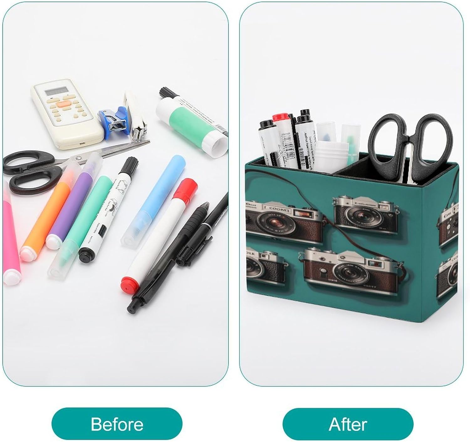 Rectangle Retro Cool Camera Pen Holder for Home Office Studio image 3