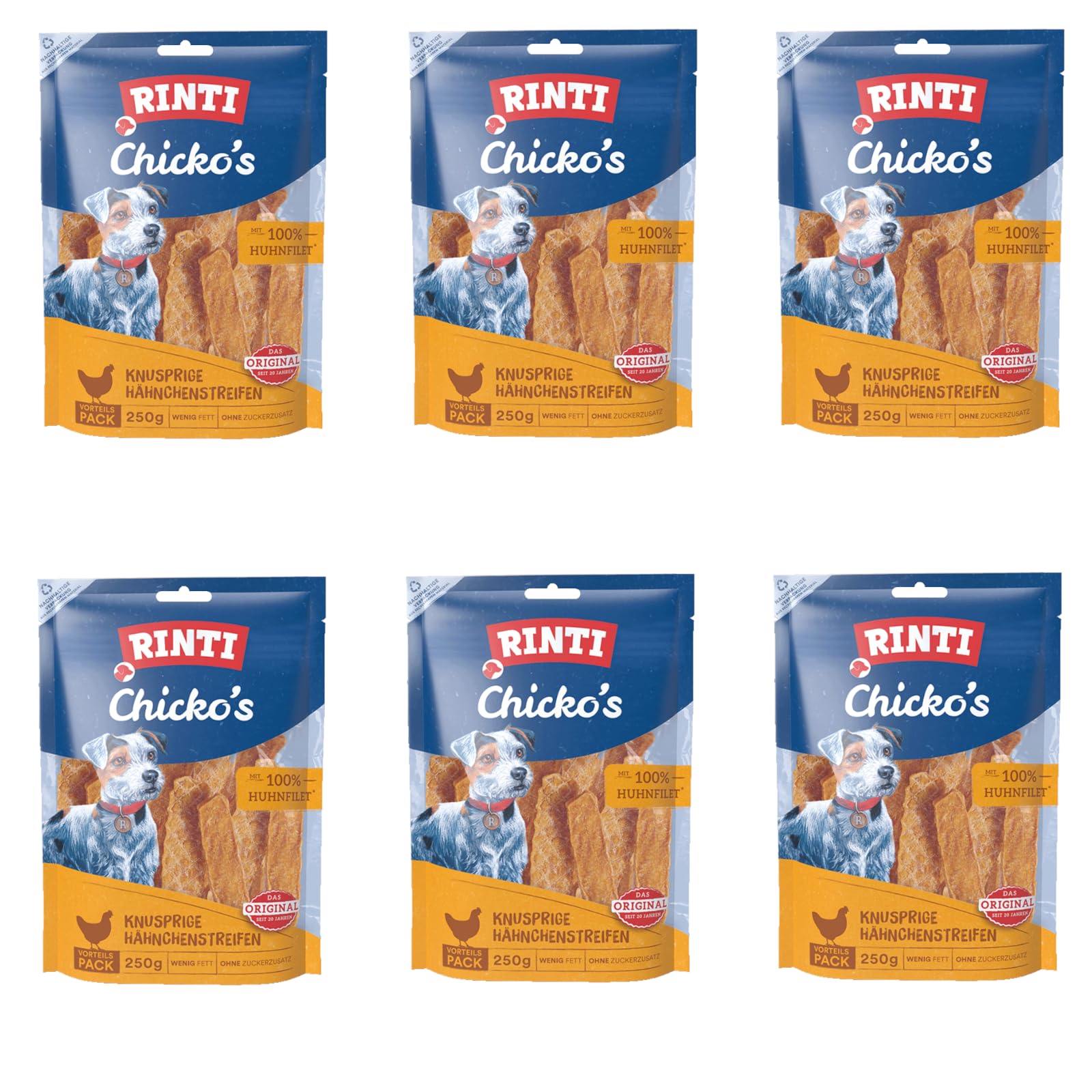 RINTI Extra Chicko - Snack, Comida para Perros (6 x 250 g)