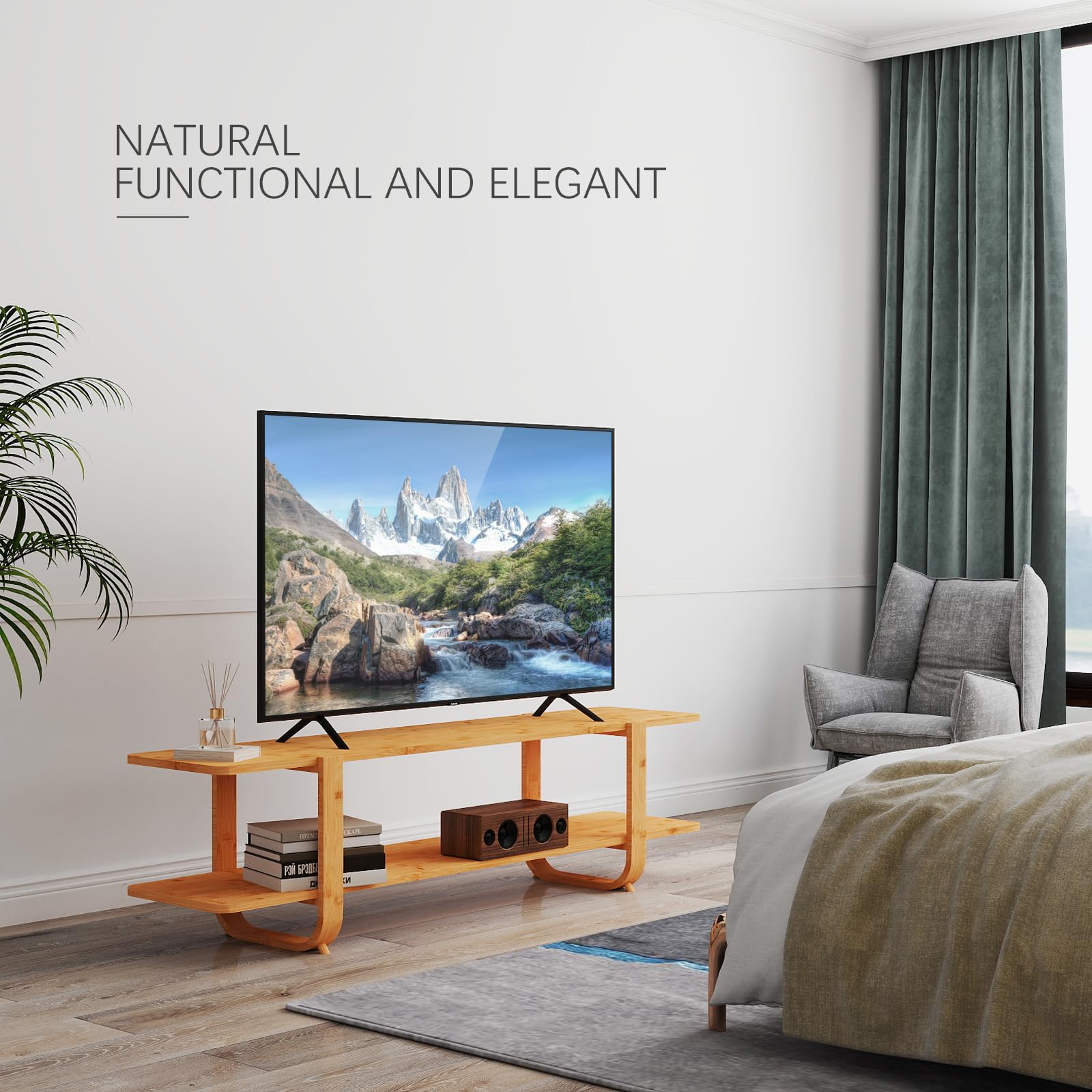 Eenvoudige tv-meubelkast Tv-standaards TV-console Media Houten tv-kast Kabeldoos Gamingconsoles Modern minimalistisch entertainmentcentrum voor woonkamer Slaapkamer Kantoor