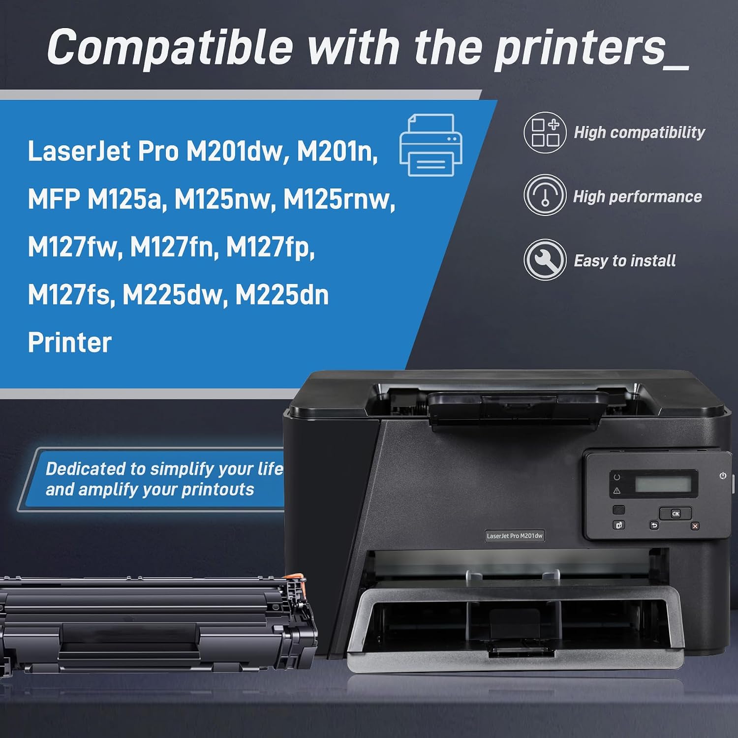 83X Toner Cartridge High Yield Replacement for HP 83X CF283X Toner for HP Laser Pro M125nw M201dw M225dw M201n M125a M127fn M127fw Printer (2 Pack, Black)