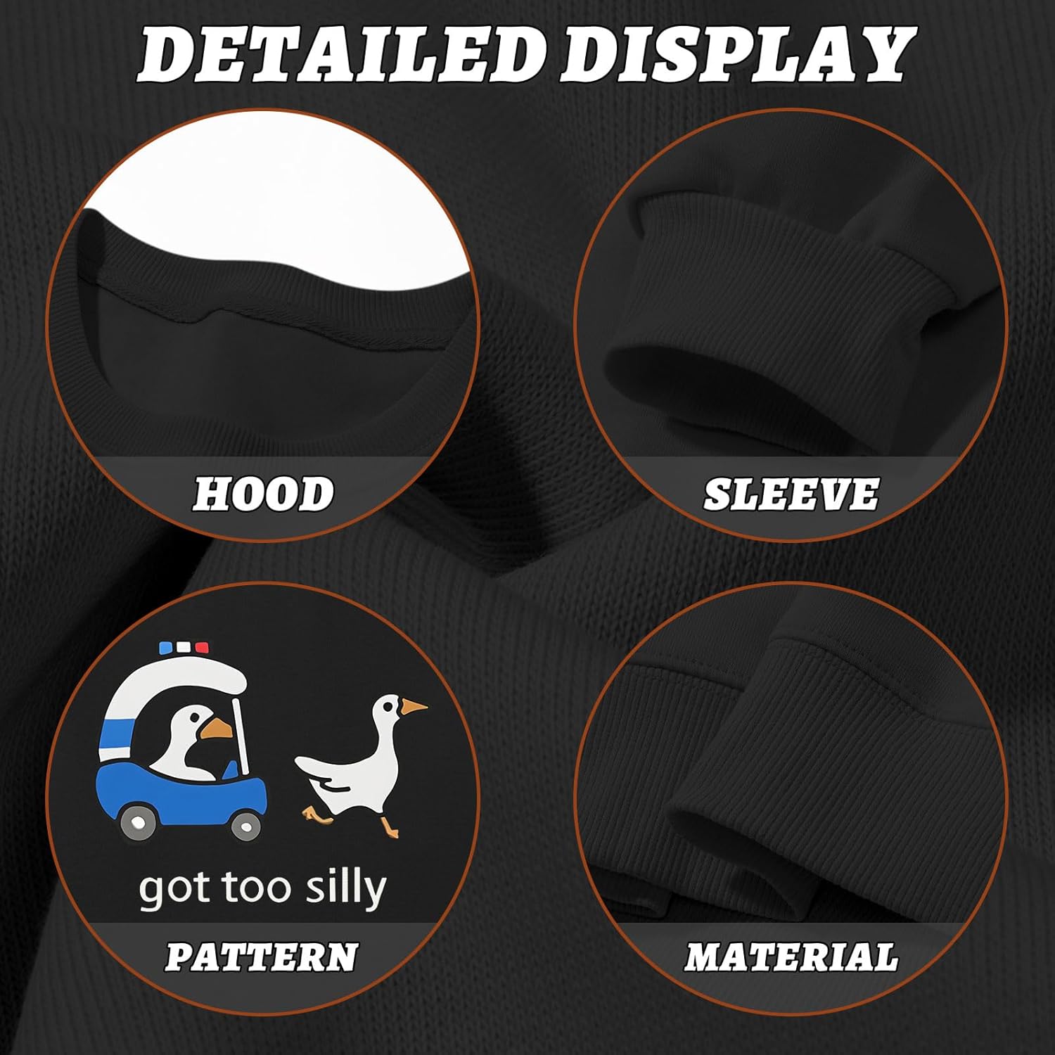 Got Too Silly Goose Sweatshirt Funny Cute Sweatshirts for Women Duck Car Long Sleeve Shirt Graphic Crewneck Pullover - Image 6