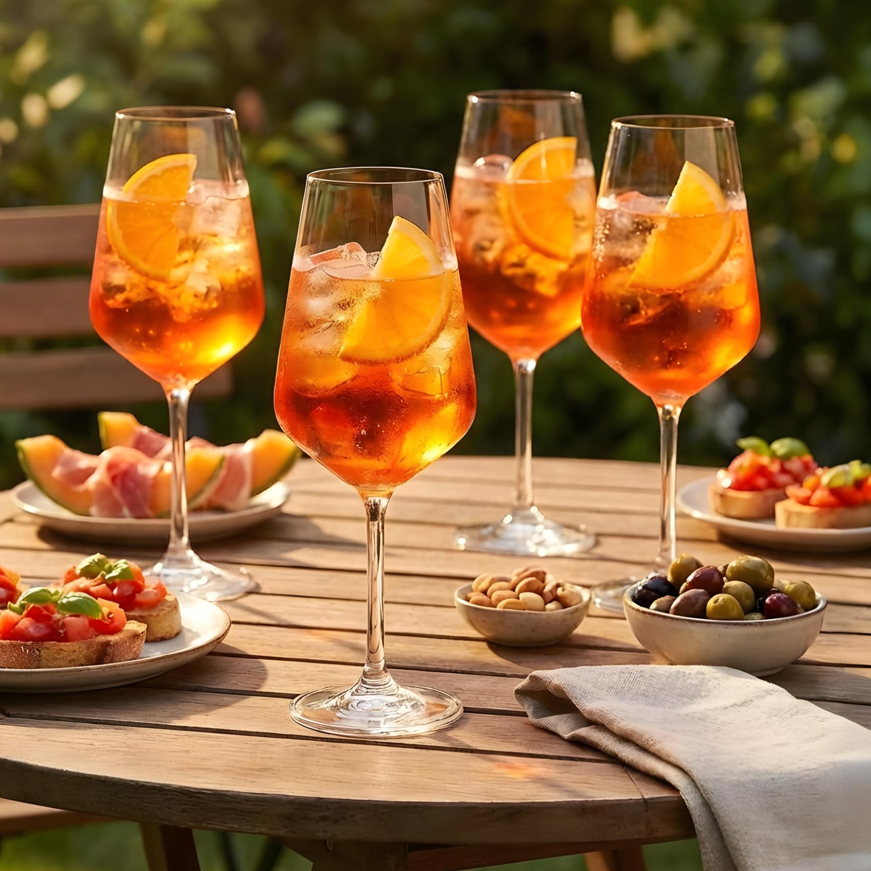 Calici Spritz Aperol, set da 4, 45cl, in cristallo, resistente, Aperitivo, Cocktail