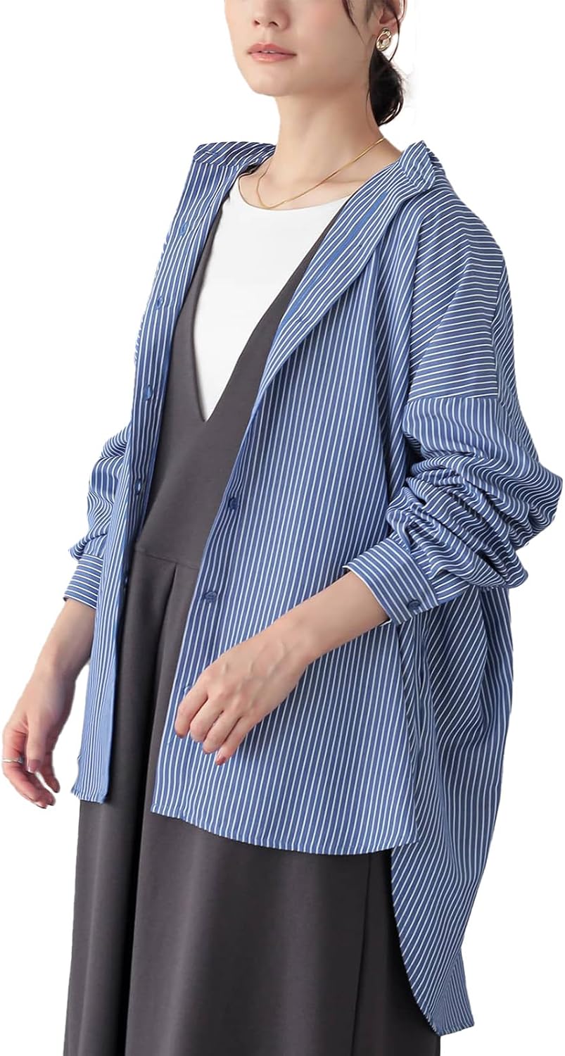 poppy スカイブルー リボンシースルートップス ハイネック Baby blue