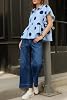 Jeans Cicy Bell acampanados cortos para mujer, elásticos, de tiro alto, trendy, holgados, tobilleros con bolsillos, certificado Global Recycled Standard 5