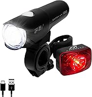 Vista 8 de Luces de Bicicleta BV, Super Brillantes con 5 Faros LED Delanteros y 3 Traseros, Luces de Bicicleta para Montar de Noche con Liberación Rápida, Set