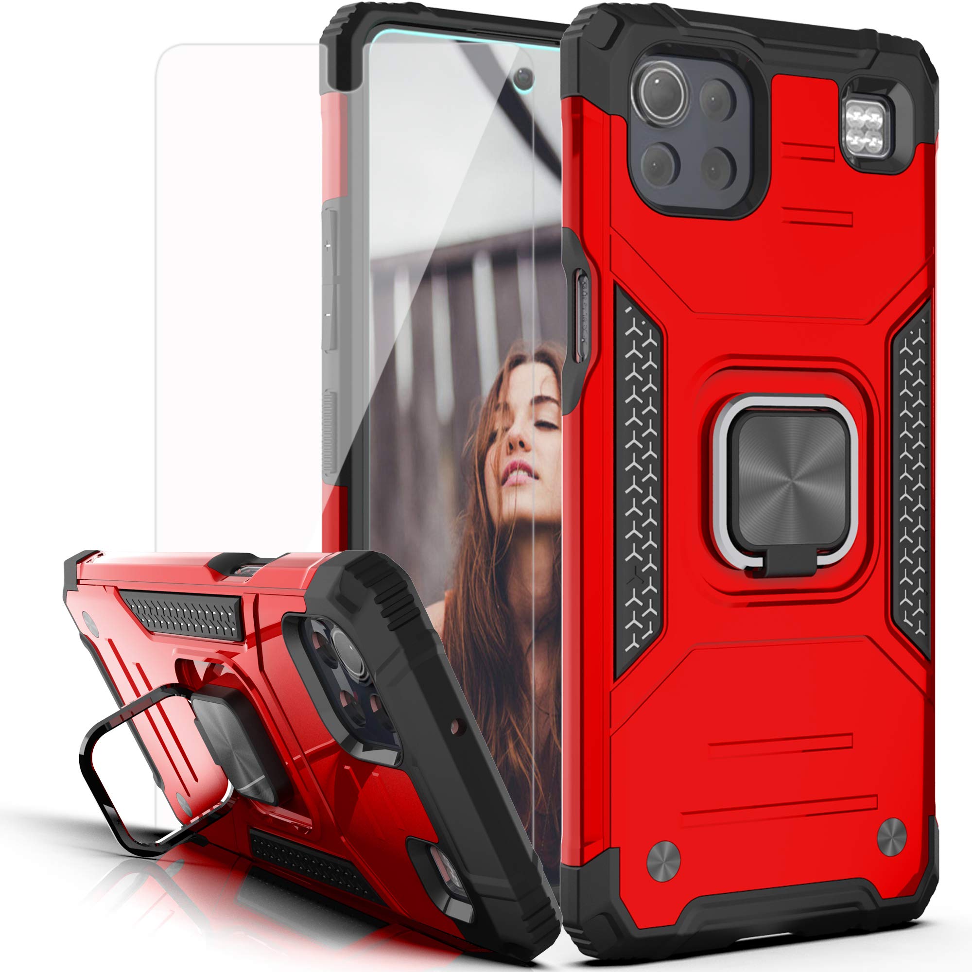 YmhxcY case for LG K92 5G Case (Not Fit LG Q92) with HD Screen  Protector,Armor Grade Cases with Rotating Holder Kickstand Non-Slip Hybrid  Rugged Case