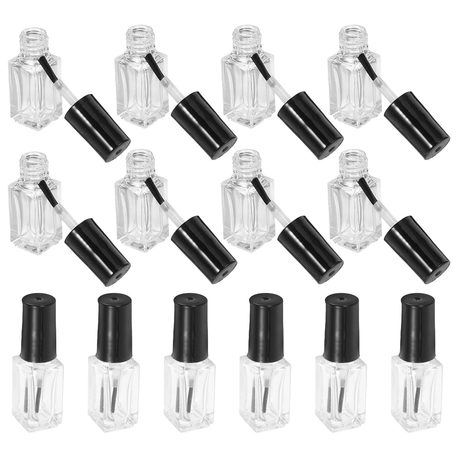 Botellas de vidrio para uñas transparentes y envases para esmalte recargables de 5 ml 8