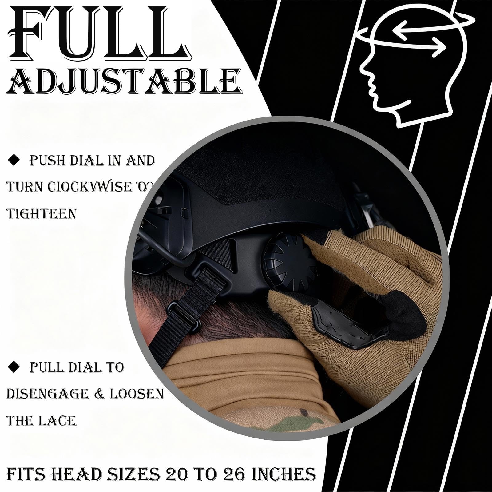Casco Ajustable de Estilo Militar, Conjunto Completo de Casco Táctico Fast