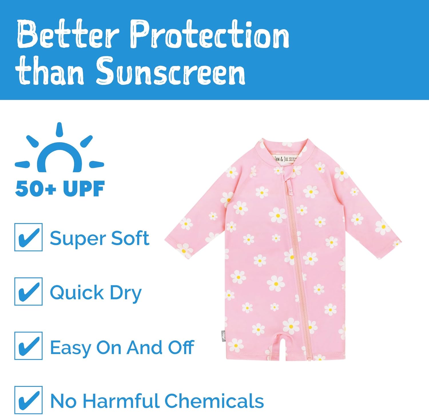 JAN & JUL Long Sleeve 1-pc UV Jumpsuit Rash Guard (Baby, Toddler)