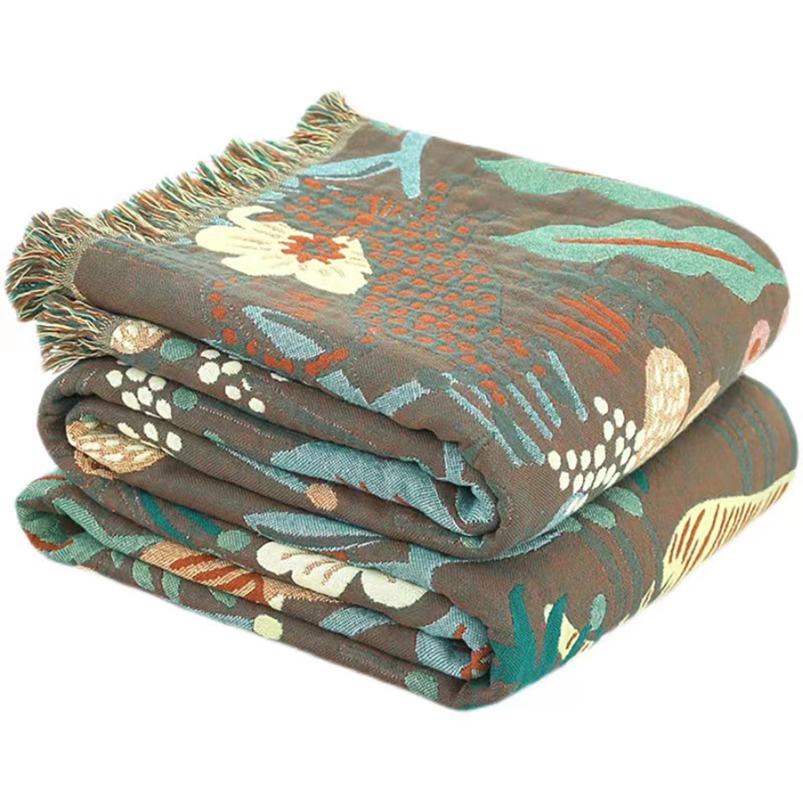 Forest Dubbelzijdige Boheemse Slaapbank Grote Mooie Gooi Deken... Dubbelzijdige Boheemse bank grote beddeken, 100% biologisch... : Bohemian Plaid