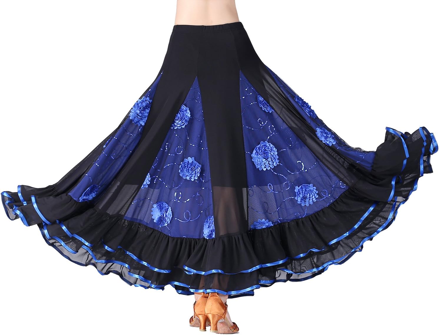 Long Modern Ballroom Standard Waltz Dance Practise Wear Skirts Costumes