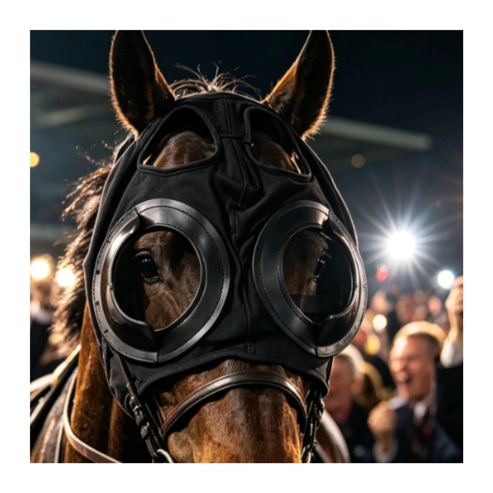 Máscara Facial de Caballo con Capucha, Equipo de Animal for protección de la Cabeza y la Cara, 1 ud.(Fly Mask with Fringe)