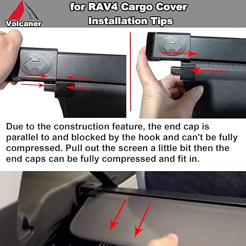 Miniatura 8 de Cubierta de carga para Toyota RAV4 2014-2018, (aspecto de fibra de carbono), cubierta de carga para Toyota RAV4 2018, accesorios 2017, 2016, 2015,