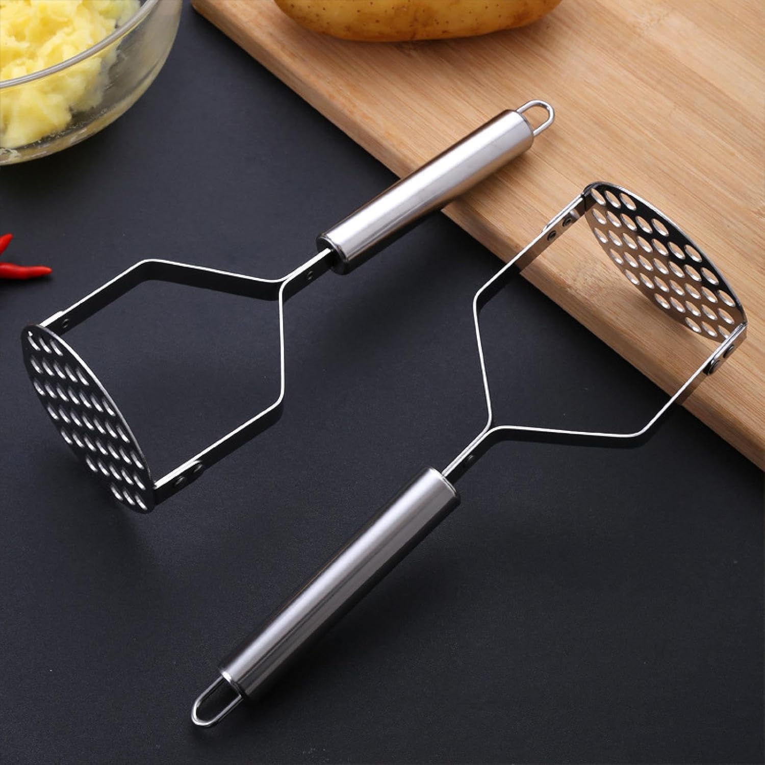 Stainless steel potato press, household mud press, kitchen tools, sweet potato masher, manual multi-function masher, 10 pcs