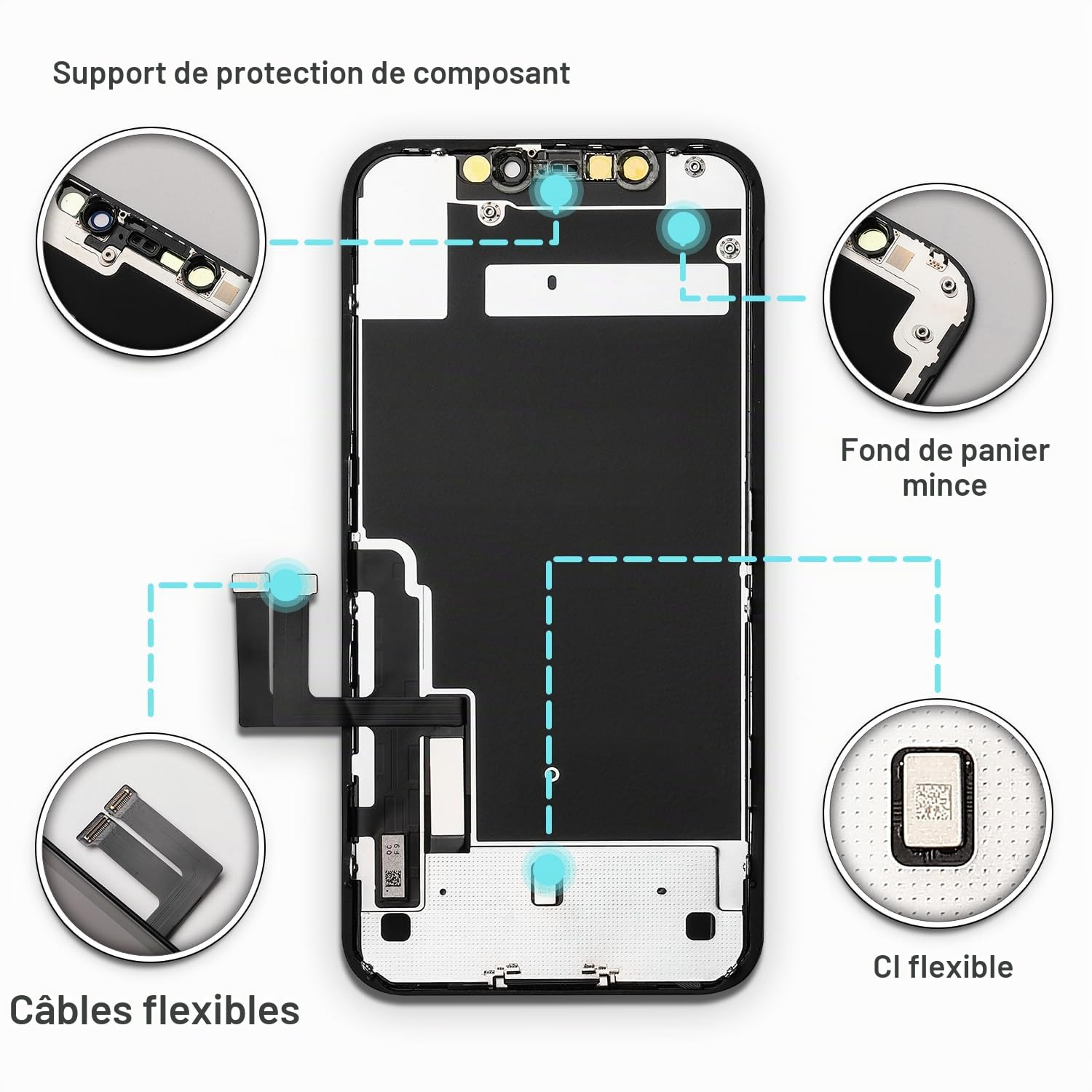 Écran pour iPhone 11 6,1" LCD Complet de Remplacement, FHD Ecran Tactile Digitizer Assembly avec Kit de Réparation et Protecteur D'écran