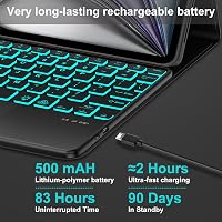 SENGBIRCH iPad Air 11 hüvelyk M3 2025/M2 2024 Bluetooth billentyűzet tok háttérvilágítással és trackpaddal iPad Pro 11 inch kompatibilis 5