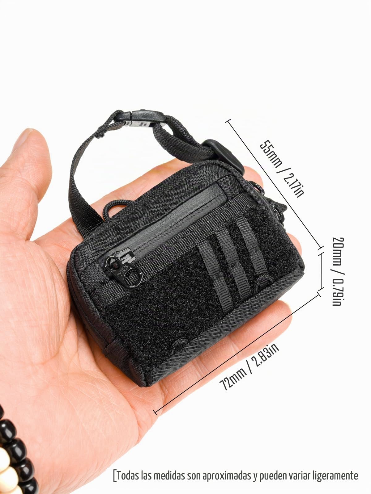 TACTICAL_GEEK Storage A18 EDC Utility Pouch - Bolsa compacta para auriculares inalámbricos con cierre rápido, mini monedero, para uso diario, viajes al aire libre, Negro , mini, Monedero