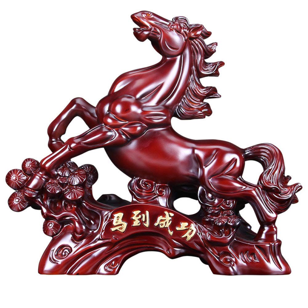 Statue petit cheval rouge en résine : le cadeau déco idéal pour un couple