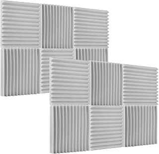 Mingzhe 12 Pçs/Pacote Espumas Acústicas de Estúdio Espuma de Isolamento de Som Painéis Absorventes de Som Esponja À Prova de Som 30 * 30 * 2.5cm/12 * 12 * 1In