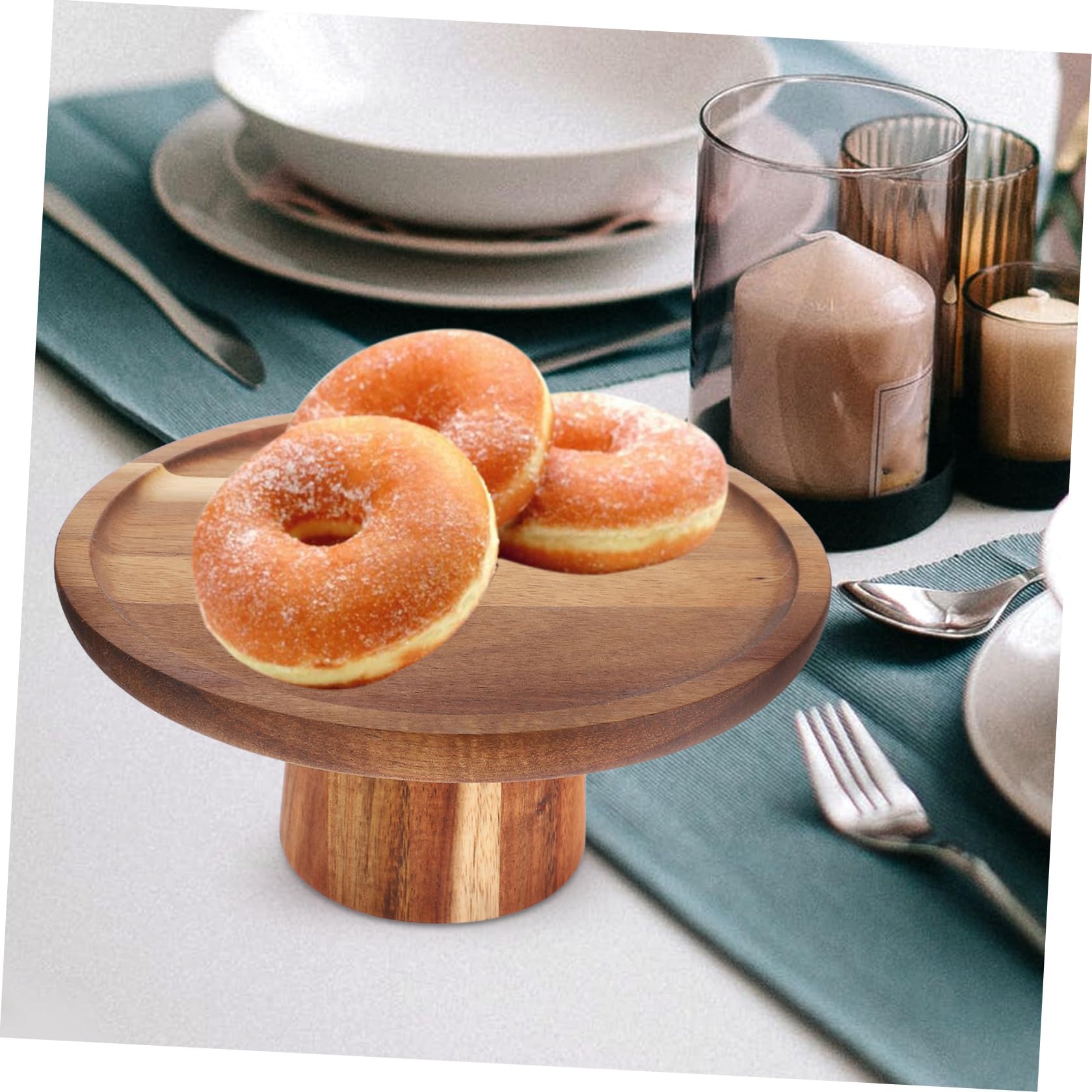 BESPORTBLE Soporte y de Madera Resistente Base Alta Pasteles al para Servir Temáticas Snacks Fiestas Picnics Aire Libre