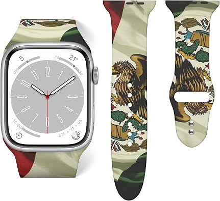 Mens Fashion Silicone Replacement Strap Compatible with iWatch Series, Trendy Watch Bands for Men