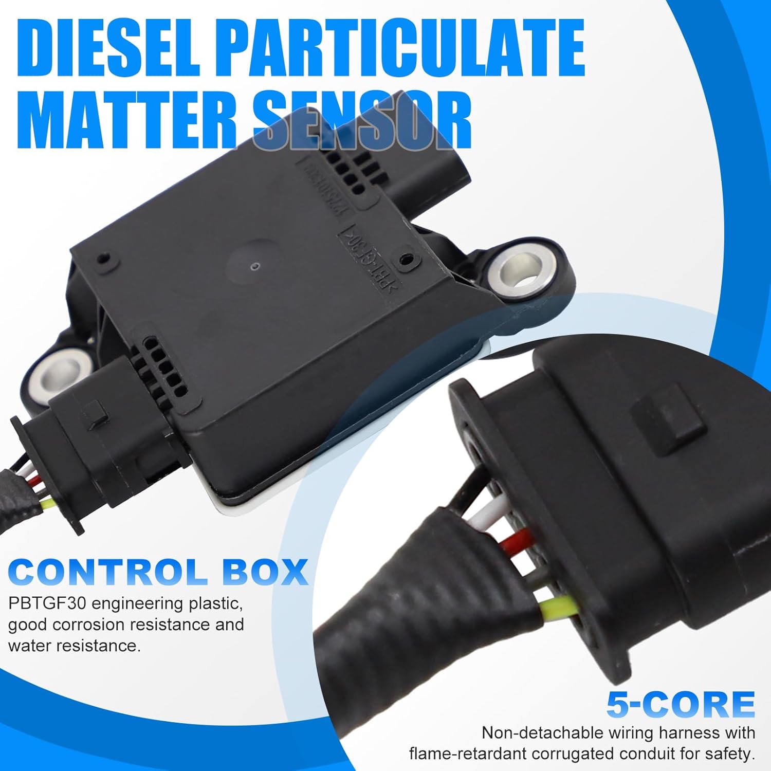 HC3Z-5L239-D Diesel Exhaust Particulate Sensor Matter PM Sensor for 2017-2022 Ford Super Duty F250 F350 F450 F550 6.7L V8 Diesel OHV Turbocharged 0281006766 0281006767