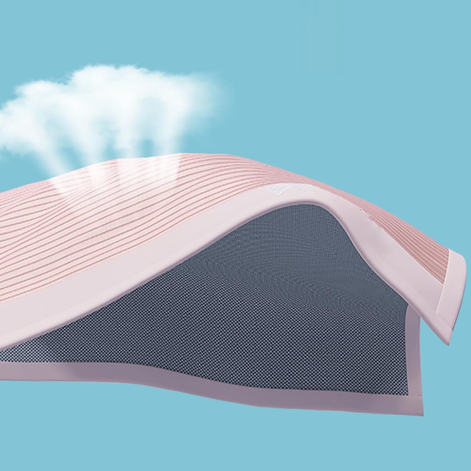 Cooling Ice Silk Summer Sleeping Mat with 2 Pillowcases Breathable Honeycomb Design for Bedroom and Living Room, Portable Foldable Mat for Adults Machine Washable