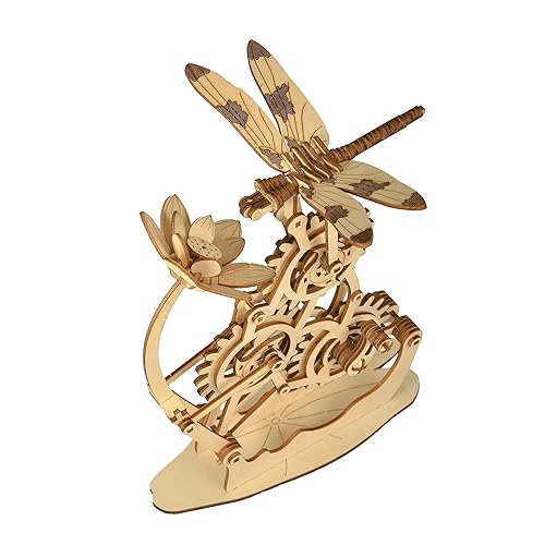 Wooden Dragonfly Toys 3D Puzzle Toy Creative DIY Assembly Mechanical
