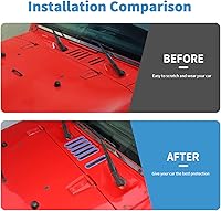 Vista 2 de Cubierta de ventilación del capó, panel de carcasa, cubierta de ventilación, accesorios exteriores de ABS para Jeep Wrangler JK JKU 2/4 puertas Azul