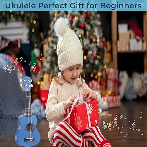 Miniatura 6 de Guitarra acústica para niños, guitarra acústica de madera de 21 pulgadas para niños pequeños, guitarra musical, instrumentos, ideal para regalos de