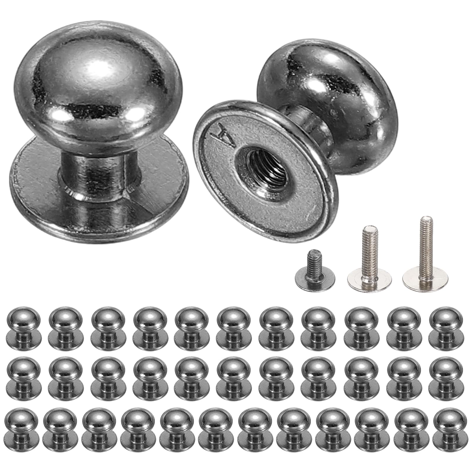 sourcing map 36Pcs Mini Drawer Pulls, 10x10mm Vintage Small Knobs for Jewelry Box, Round Metal Cabinet Knobs Handles Pulls with Screws for Dresser Closet Jewelry Box Gift Cases, Grey