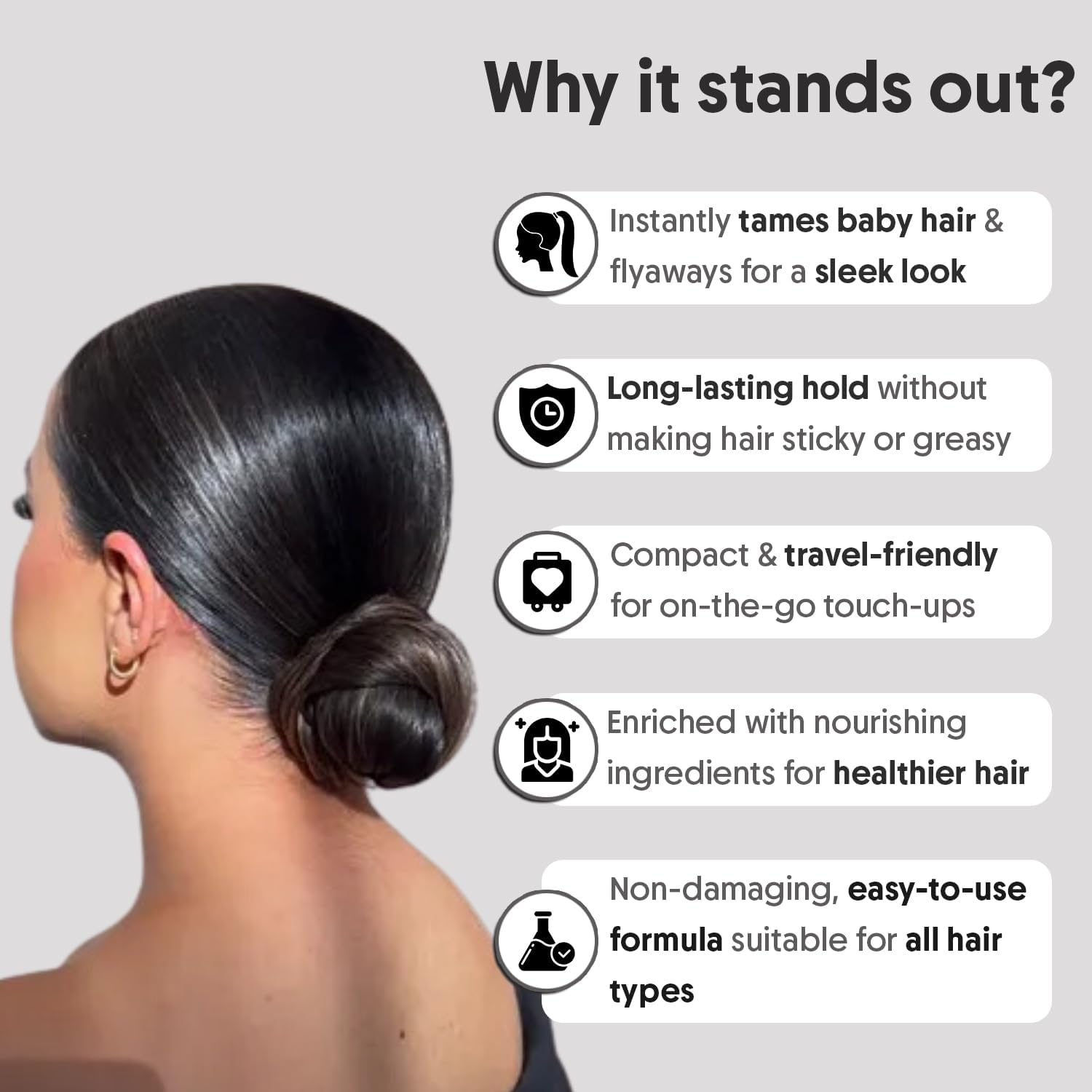 Ar.a.v.i organic Hair Finishing Stick, Non-Sticky, Light Weight|Alcohol Free| Paraben Free| Silicone Free | Smooth Styling Wand