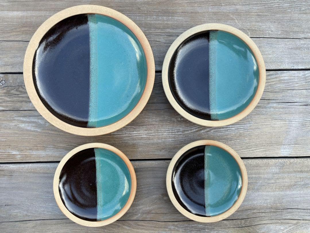 Amazon.co.jp: 柳宗理 中井窯 染め分け 皿 4点 牛ノ戸窯因州 中井窯