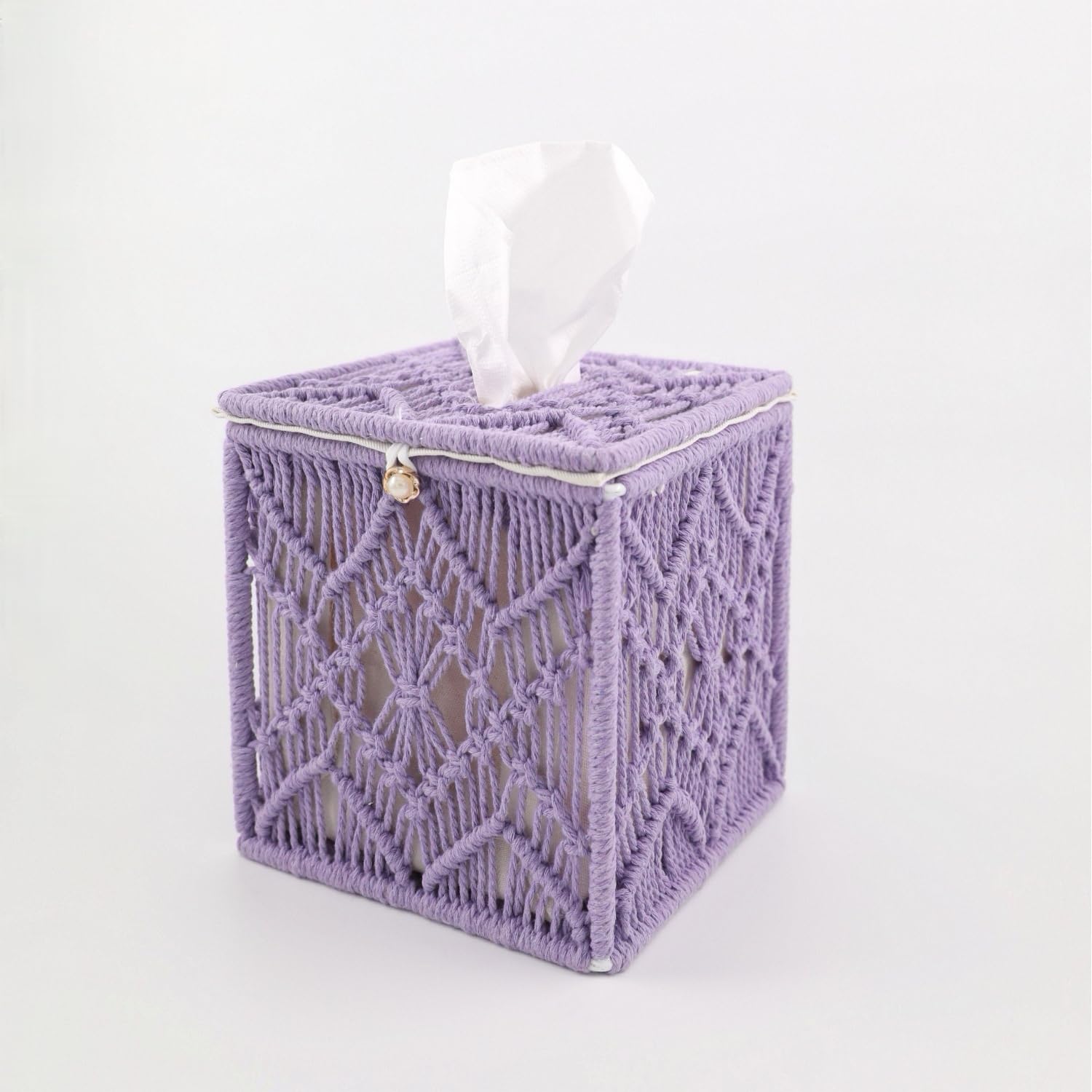 Amazon.com: Philo Fun Purple Macrame Tissue Box Cover - Square