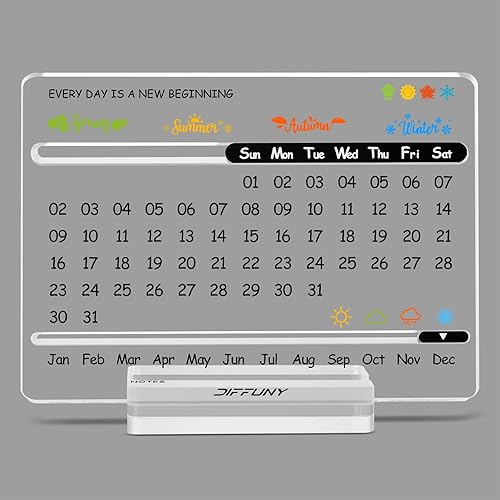Miniatura 2 de Calendario de escritorio acrílico perpetuo  Bonita decoración moderna de oficina y regalos de oficina para compañeros de trabajo, mujeres y hombres