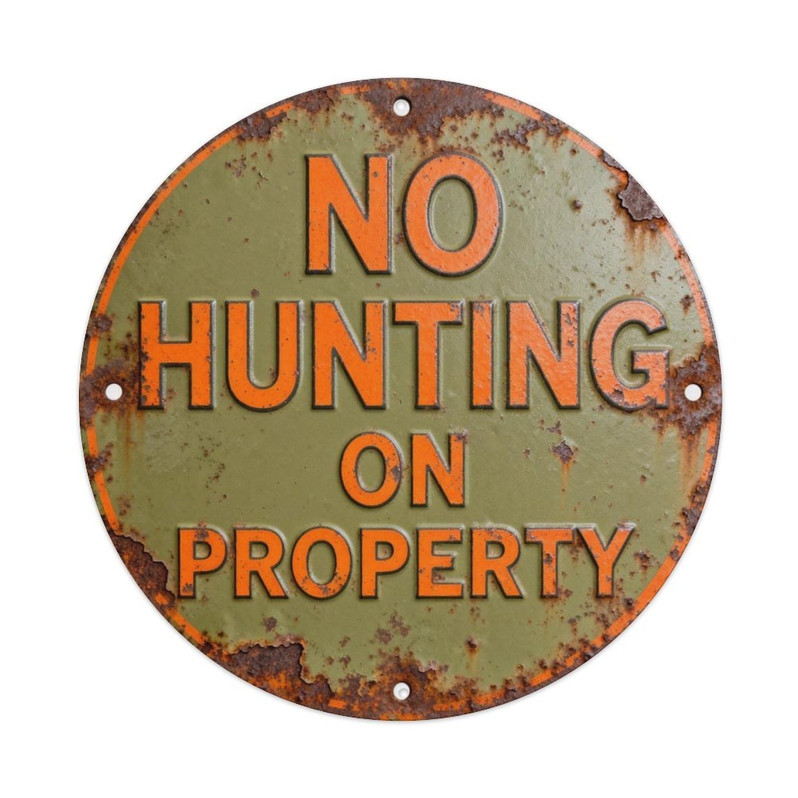 NO HUNTING ON PROPERTY Metal Tin Sign Plaque