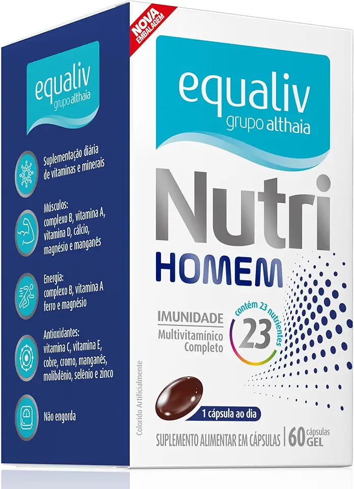 Equaliv Nutri Homem Suplemento Multivitamínico - 60 Cápsulas Gel