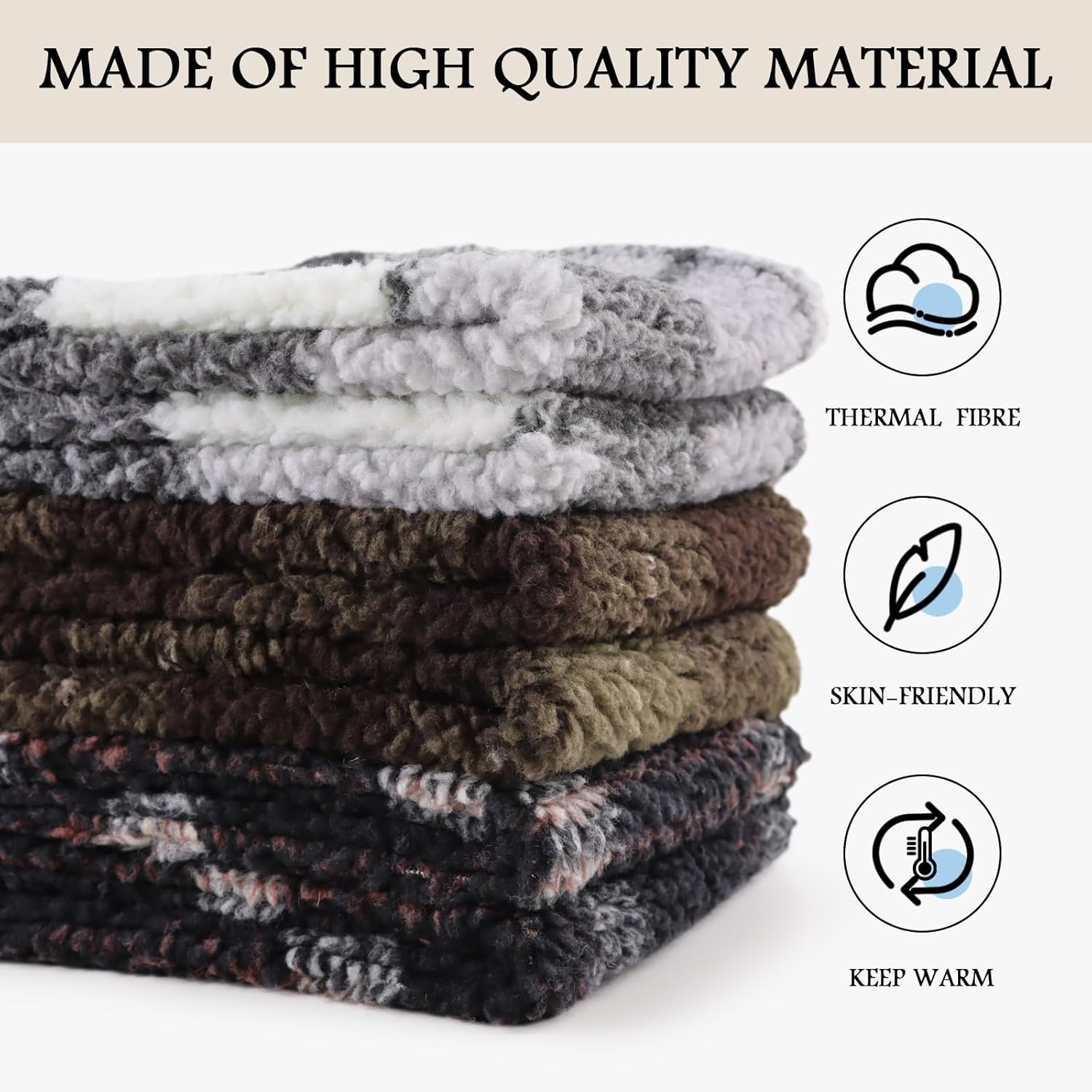 PESAAT Women Winter Scarf Fleece Lady Neck Warmer Classic Scarves for Girls Cold Weather - Image 4