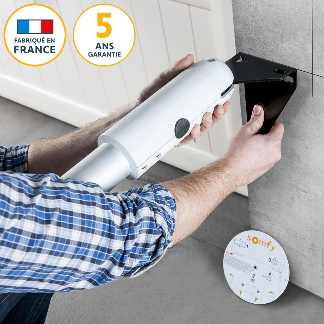 Somfy 1240630 - Kit de Motorisation pour portail battant SGS Line RTS - Livré avec 3 télécommandes Keytis, feu orange et cellules photoélectriques - Compatible app TaHoma