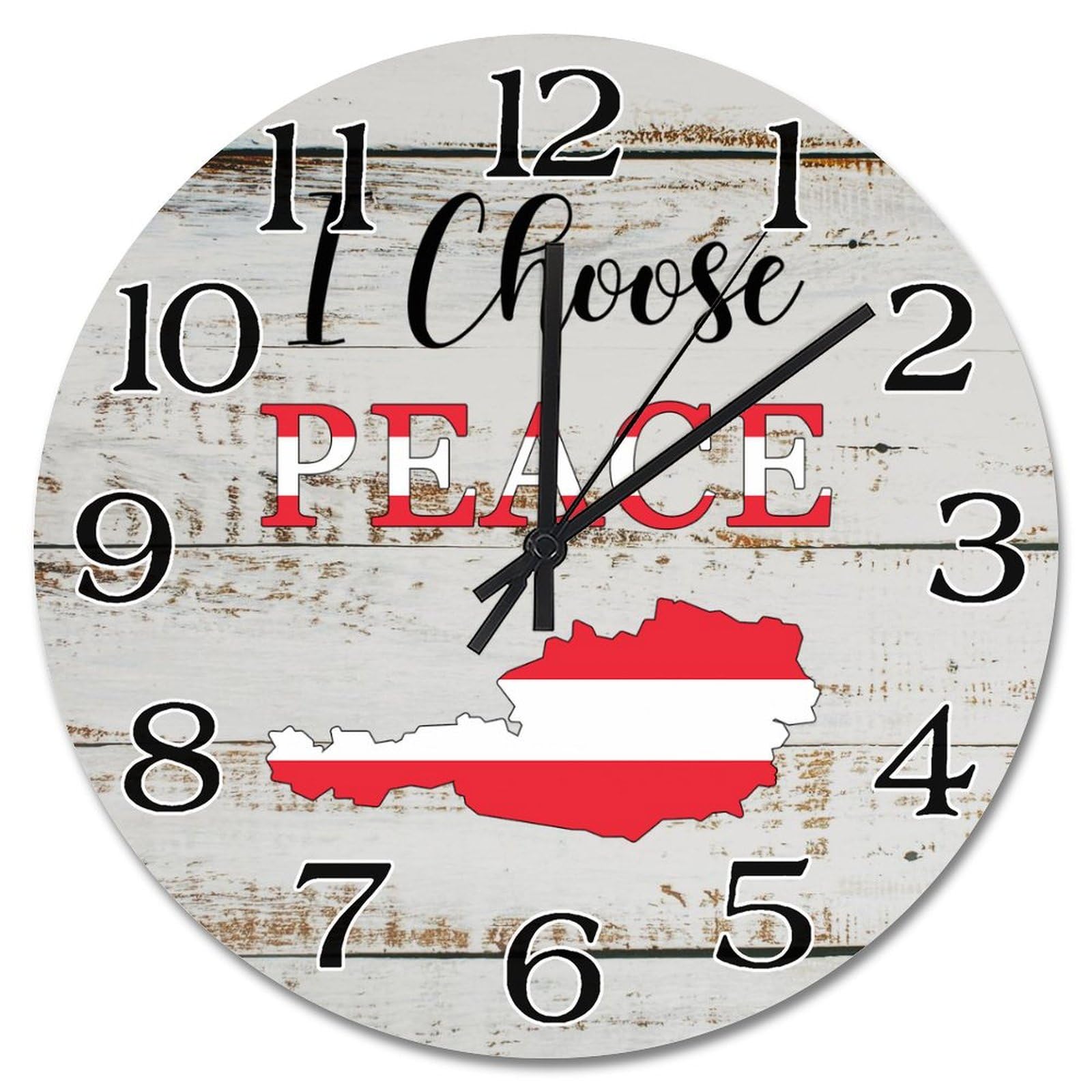 Horloge murale Autriche ronde de 25,4 cm pour decoration de salon