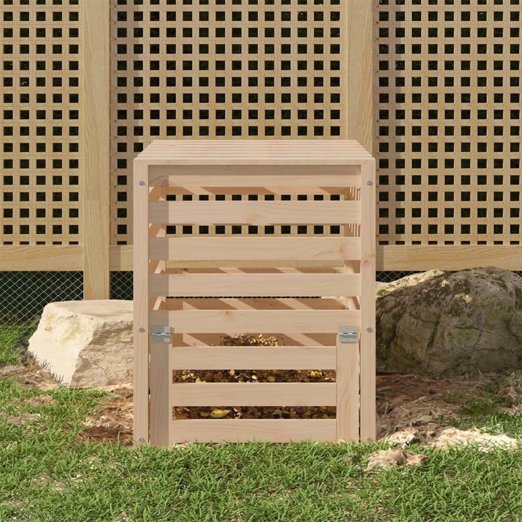 Composteur bois massif pin 63,5x63,5 cm reduire dechets cuisine et jardin