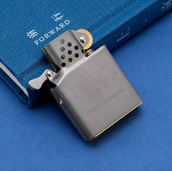 ZORRO 912S Titanium Kerosene Lighter Set Refillable Windproof Pocket Design with Pure Titanium Inner Tank, Classic Grinding Wheel, Collectible Gift Box