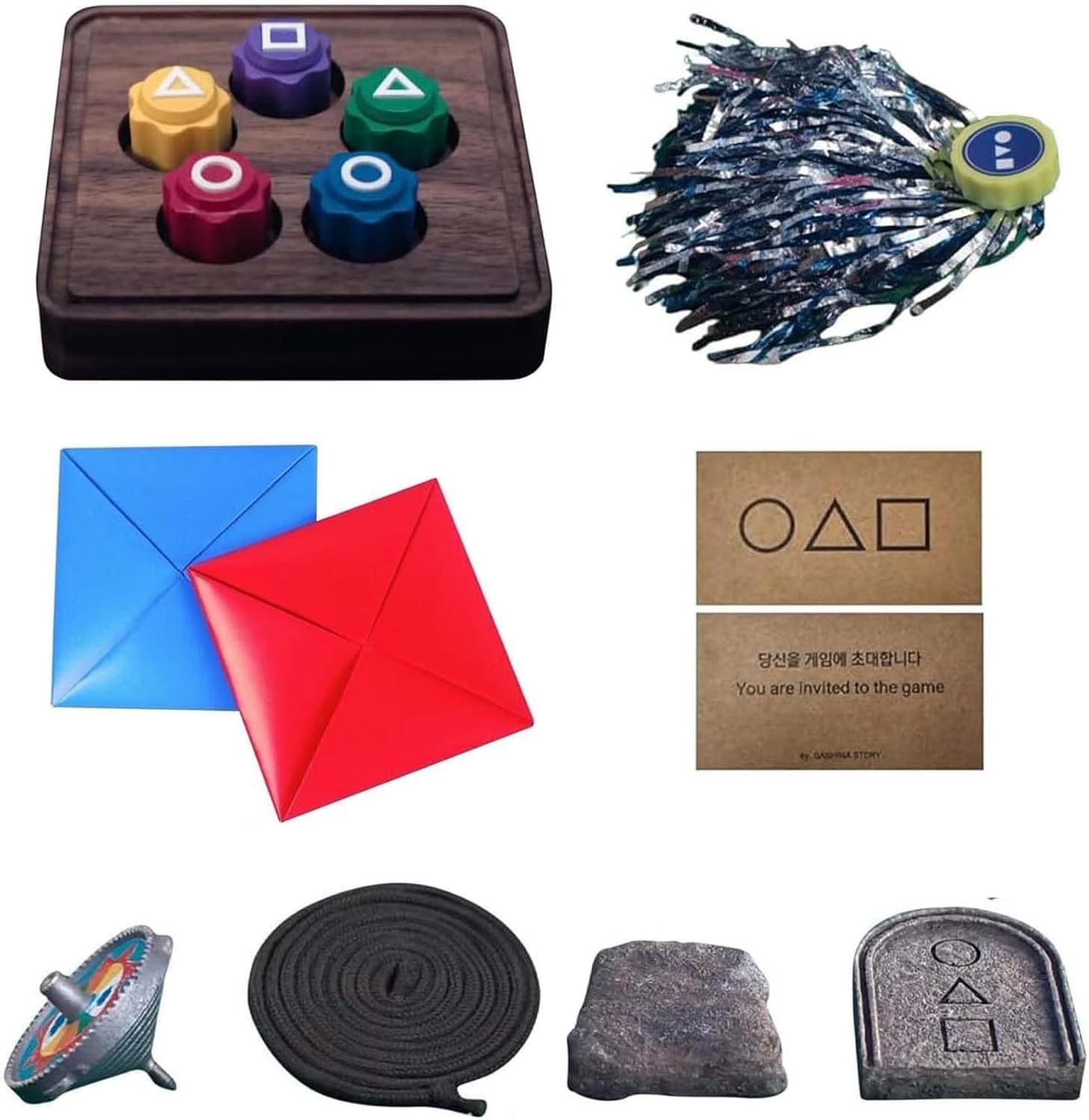 Gonggi Korean Traditional Folk Game Play Set,Gonggi Jack Stone Pebbles Set,Korean Traditional Play Game Jebi chagi, Biseokchigi, Paeng-y, DDAKJI