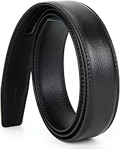 Nelbons Ceinture homme ceinture automatique à cliquet pour homme Ceinture en cuir de 35 mm de large, sans boucle