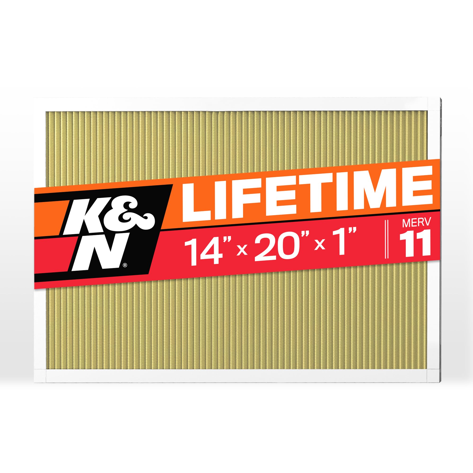 K&N 14x20x1 HVAC Furnace Air Filter, Lasts a Lifetime, Washable, Merv 11, the Last HVAC Filter You Will Ever Buy, Breathe Safely at Home or in the Office , HVC-11420, 1 Count (Pack of 1)