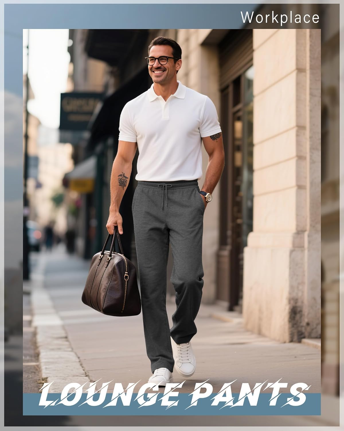 Neer 4 Pack Men's Sweatpants Joggers with Pockets Open Bottom Gym Athletic Pants Baggy Workout Casual Running Clothing - Image 3