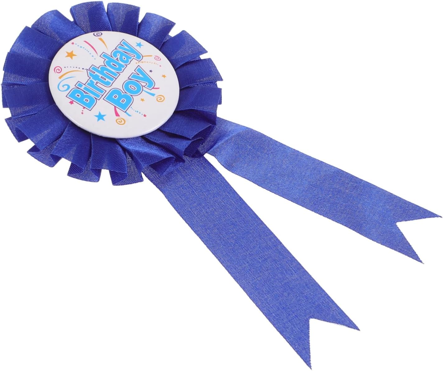 KICHOUSE Birthday Boy Tinplate Badge Pin with Floral Ribbon Design for Birthday Party Awards and Boy Birthday Supplies and Comfortable Brooch Button for Celebration Accessories
