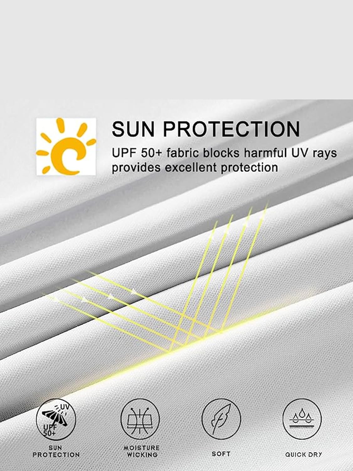 Men's Sun Protection Hoodie Rash Guard Shirts Long Sleeve UPF 50+ Swim Fishing Shirt with Hood Lightweight UV SPF - Image 5