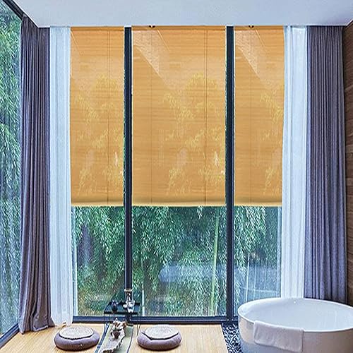KDDEON - Persianas enrollables de bambú para sala de estudio, casa de té, patio (27.6 x 35.4in)